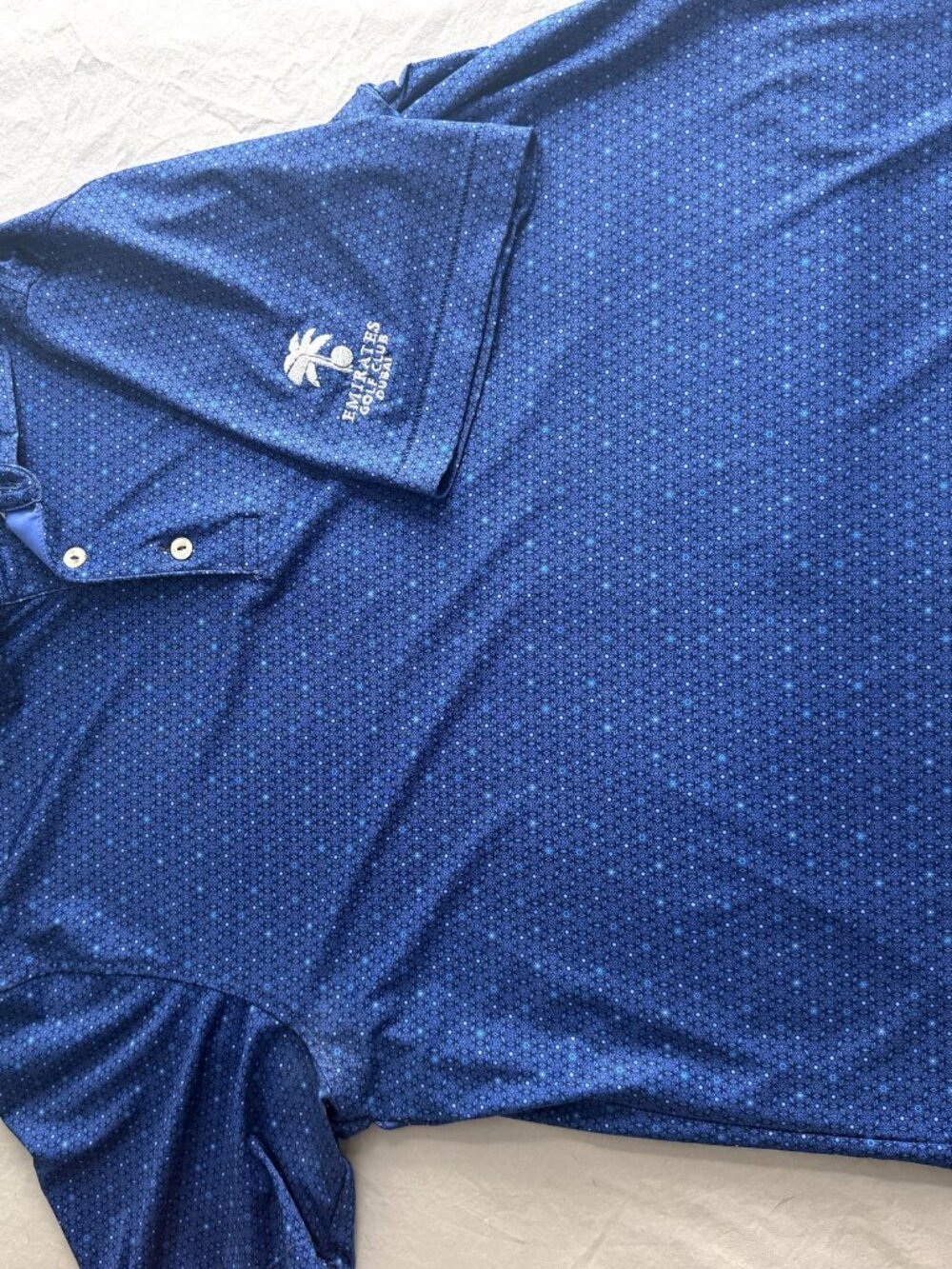 Peter Millar Emirates Golf Club Dubai Polo Men's M Blue Summer Comfort